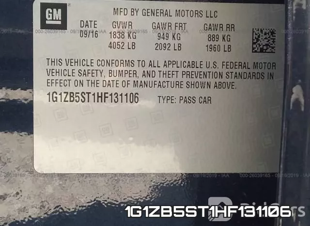 1G1ZB5ST1HF131106 фото 10