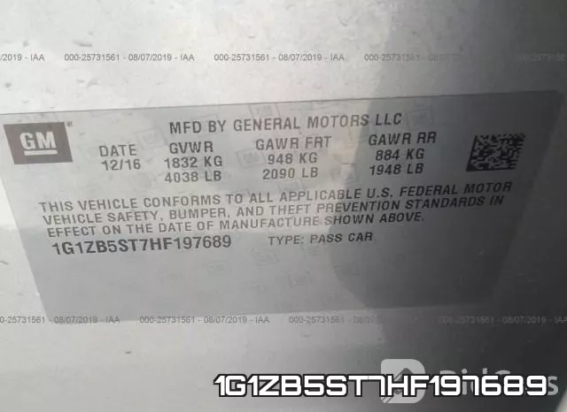 1G1ZB5ST7HF197689 фото 10