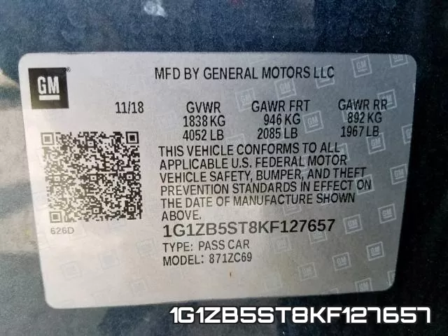 1G1ZB5ST8KF127657 фото 2