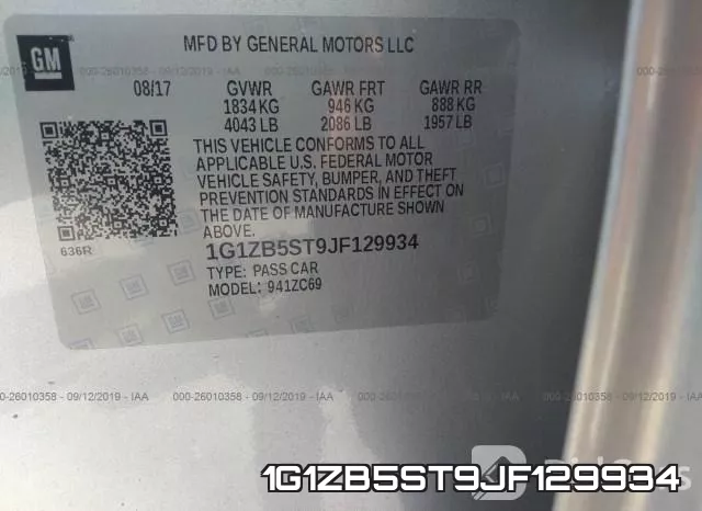 1G1ZB5ST9JF129934 фото 10