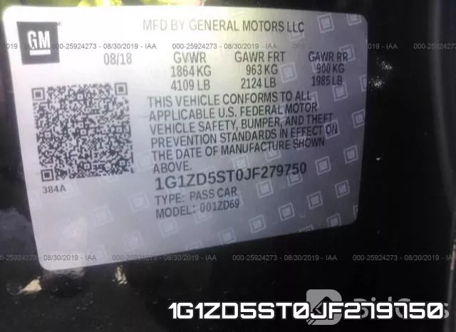 1G1ZD5ST0JF279750 фото 9