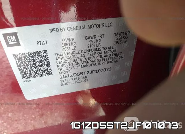 1G1ZD5ST2JF107073 фото 10
