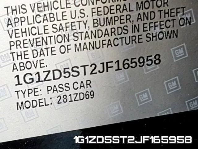 1G1ZD5ST2JF165958 фото 2