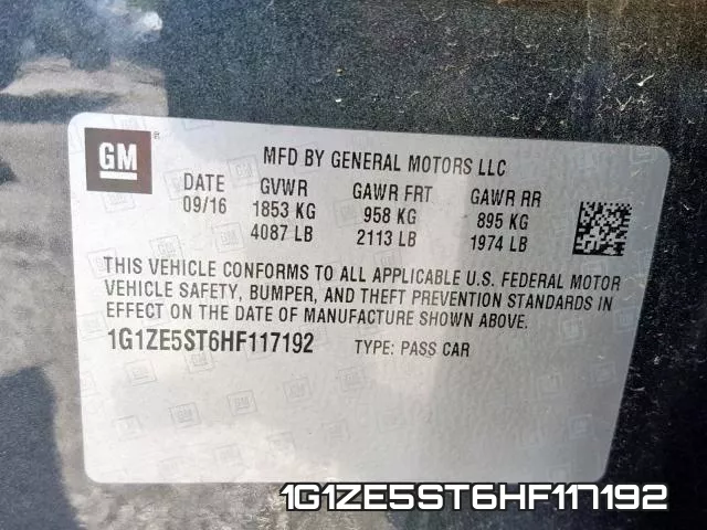 1G1ZE5ST6HF117192 фото 2
