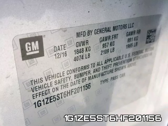 1G1ZE5ST6HF201156 фото 2