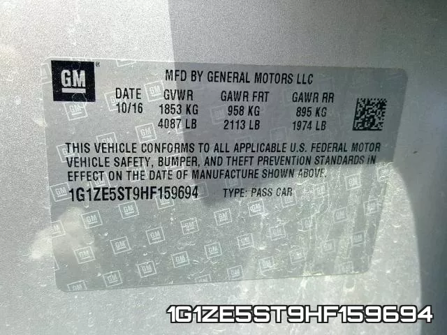1G1ZE5ST9HF159694 фото 2