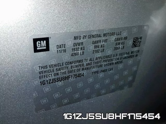 1G1ZJ5SU8HF175454 фото 2