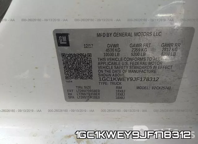 1GC1KWEY9JF178312 фото 10