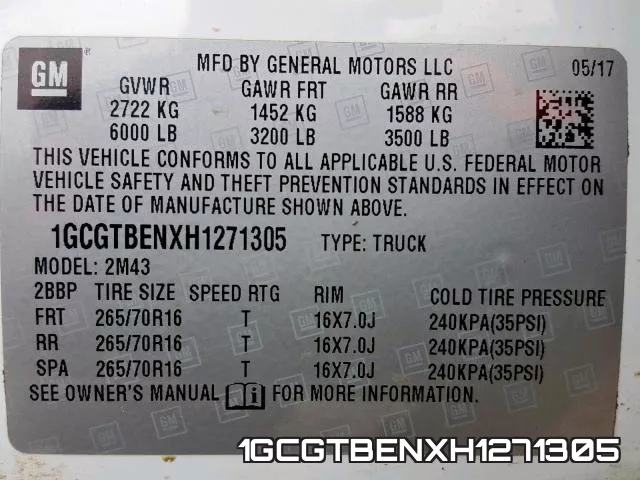 1GCGTBENXH1271305 фото 2