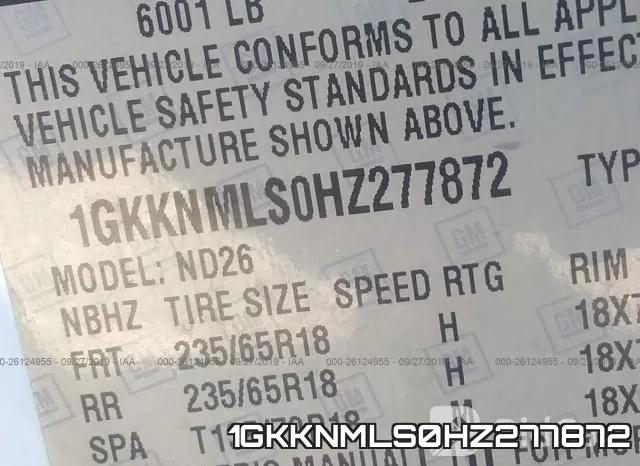 1GKKNMLS0HZ277872 фото 10