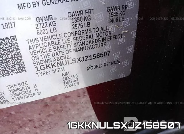 1GKKNULSXJZ158507 фото 10