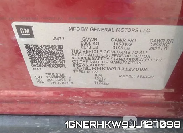 1GNERHKW9JJ127098 фото 10