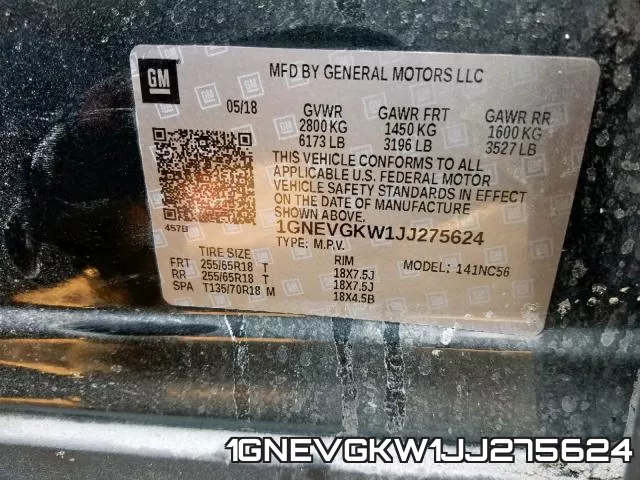 1GNEVGKW1JJ275624 фото 2