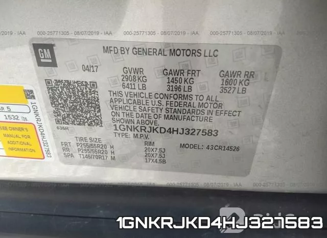 1GNKRJKD4HJ327583 фото 10