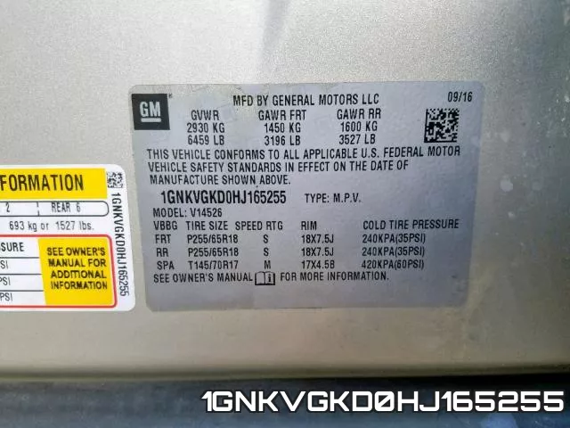 1GNKVGKD0HJ165255 фото 2