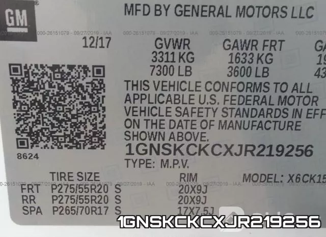 1GNSKCKCXJR219256 фото 10
