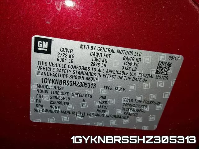 1GYKNBRS5HZ305313 фото 2