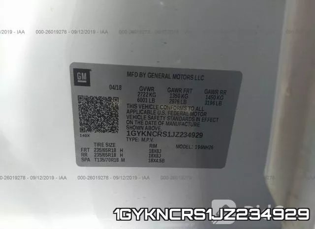 1GYKNCRS1JZ234929 фото 10