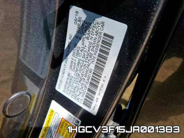 1HGCV3F15JA001383 фото 2