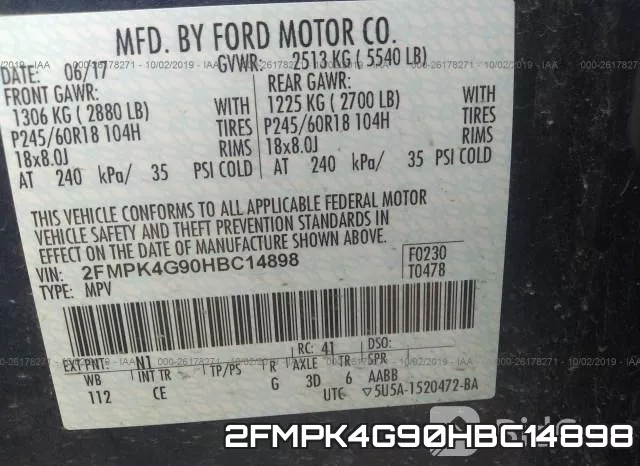 2FMPK4G90HBC14898 фото 10