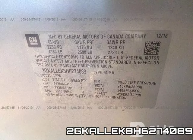 2GKALLEK8H6274089 фото 10