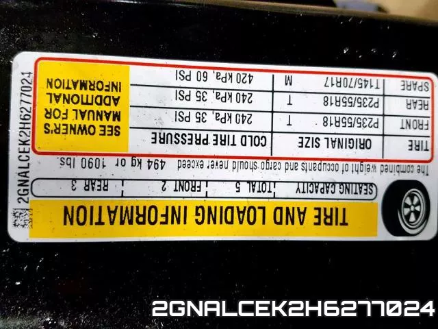 2GNALCEK2H6277024 фото 2