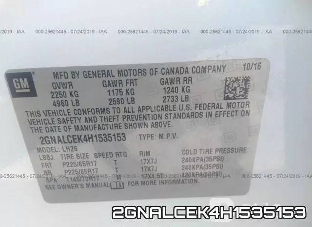 2GNALCEK4H1535153 фото 10