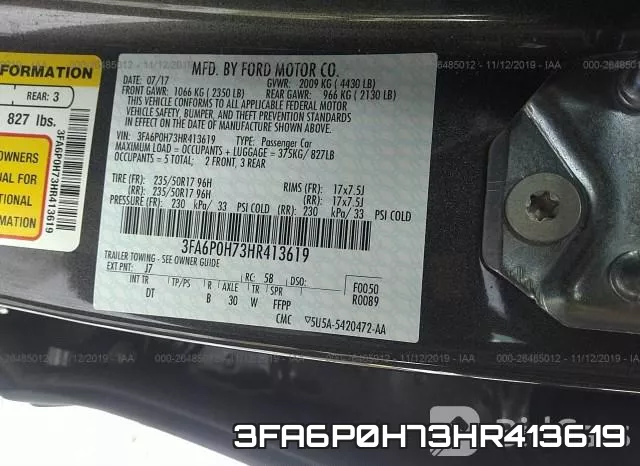3FA6P0H73HR413619 фото 10