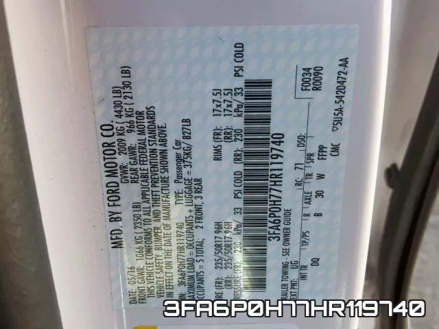 3FA6P0H77HR119740 фото 2