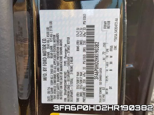 3FA6P0HD2HR190382 фото 2