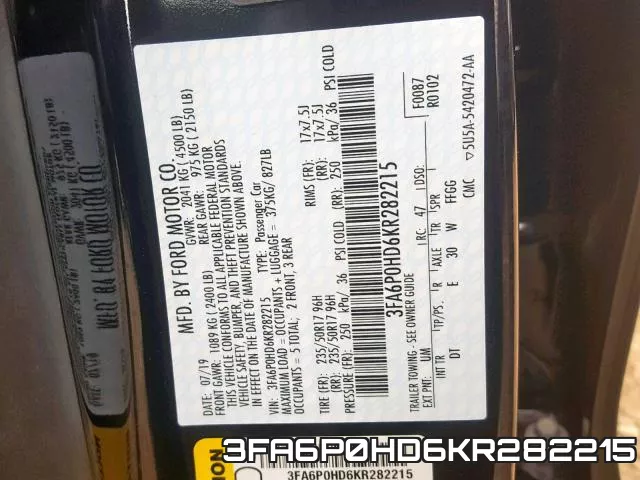 3FA6P0HD6KR282215 фото 2