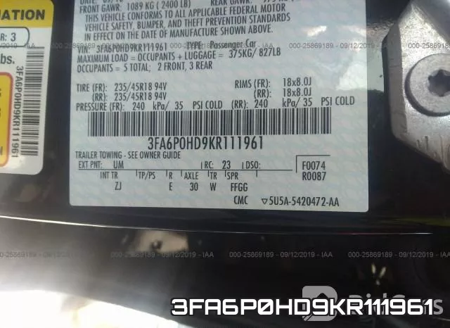 3FA6P0HD9KR111961 фото 10