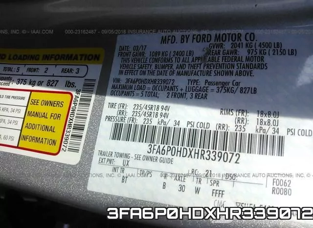 3FA6P0HDXHR339072 фото 10