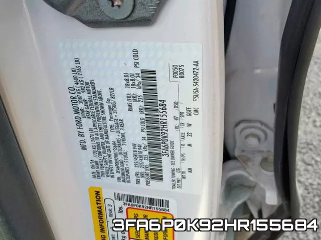 3FA6P0K92HR155684 фото 2