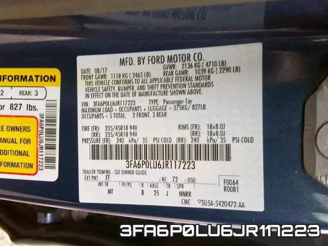 3FA6P0LU6JR117223 фото 2