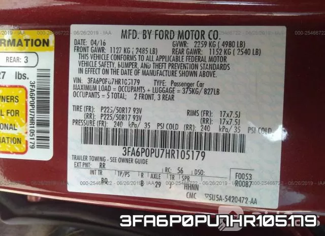 3FA6P0PU7HR105179 фото 10