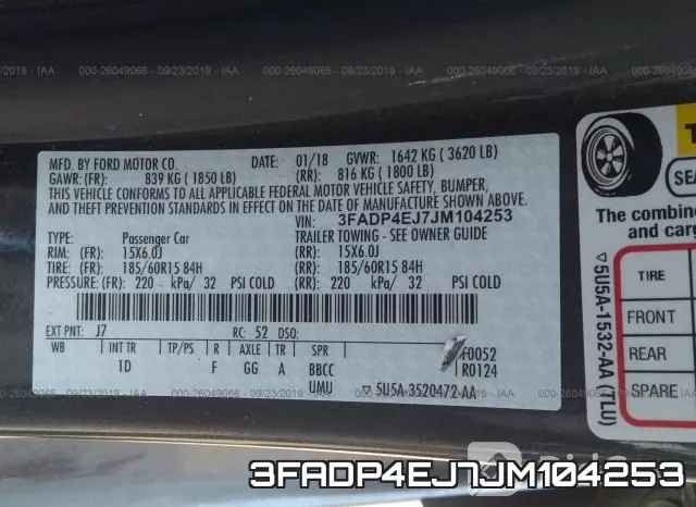 3FADP4EJ7JM104253 фото 10