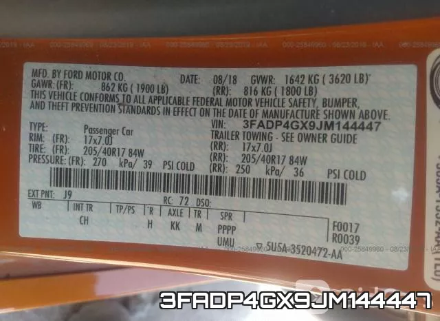 3FADP4GX9JM144447 фото 10