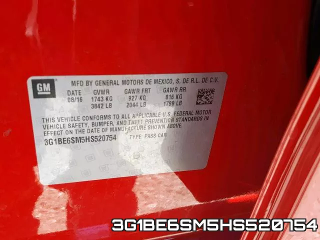 3G1BE6SM5HS520754 фото 2
