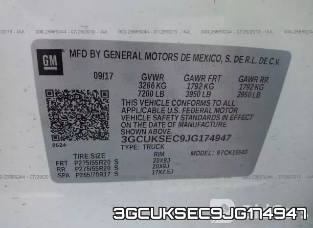 3GCUKSEC9JG174947 фото 10