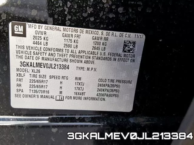 3GKALMEV0JL213384 фото 2