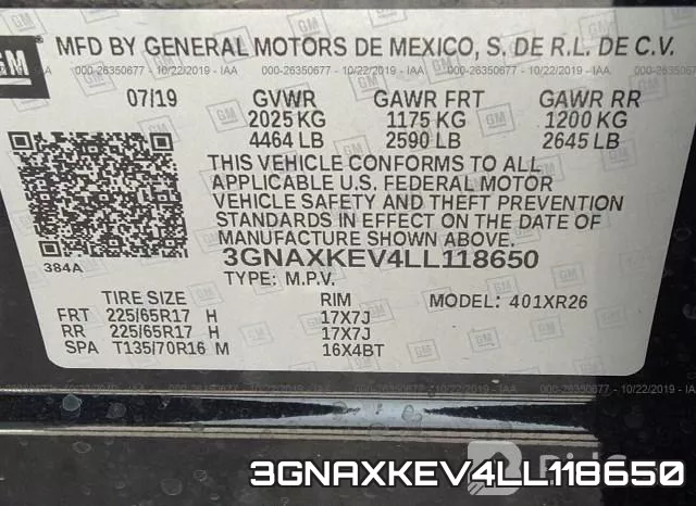 3GNAXKEV4LL118650 фото 10