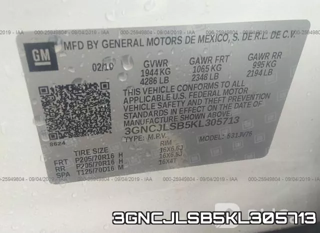 3GNCJLSB5KL305713 фото 10