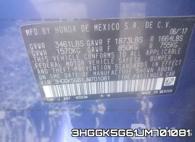 3HGGK5G61JM701081 фото 10