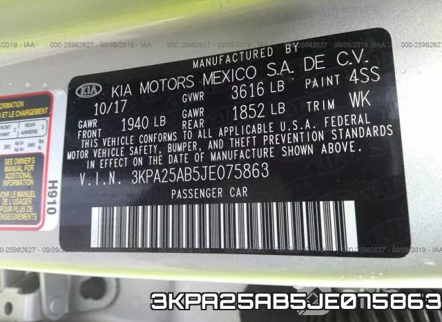3KPA25AB5JE075863 фото 10