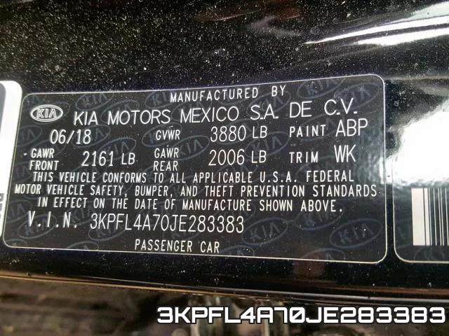 3KPFL4A70JE283383 фото 2