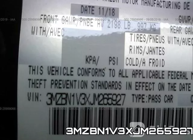 3MZBN1V3XJM265927 фото 10