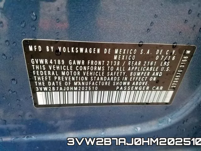 3VW2B7AJ0HM202510 фото 2