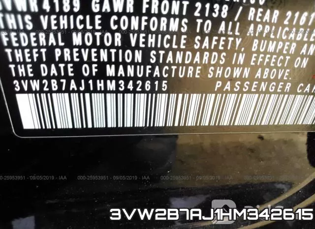 3VW2B7AJ1HM342615 фото 10