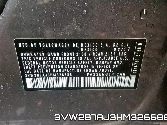 3VW2B7AJ3HM326688 фото 2